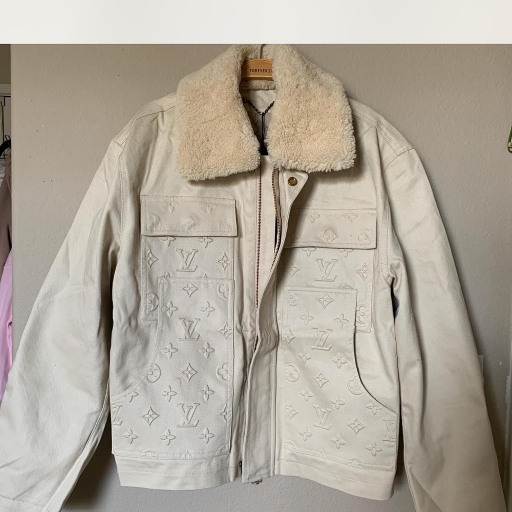 Louis Vuitton Cream Jacket with Shearling Collar